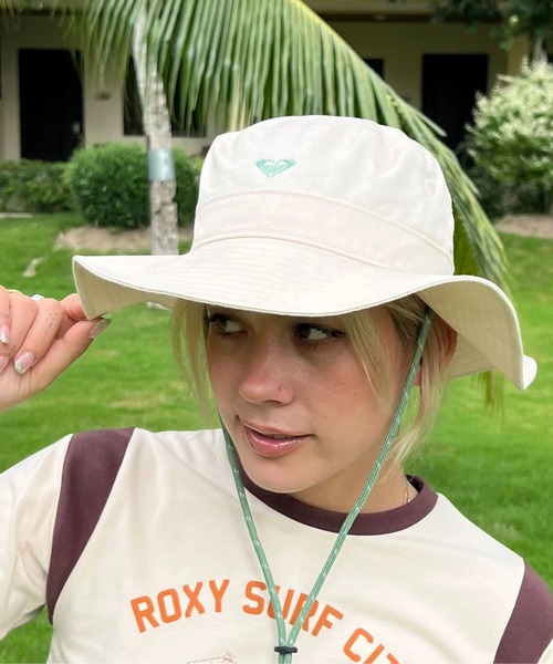 ROXY 帽子 ハット SHADY BRADY/ロキシーストラップ付き日焼け