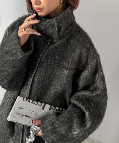 ブーちゃん。プロフ必読下さい❗ アウター　M(L相当) short length poodle fur coat / ショート丈プードルファーコート