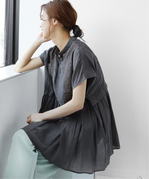 「JOURNAL STANDARD relume」 半袖ブラウス FREE グレー レディース