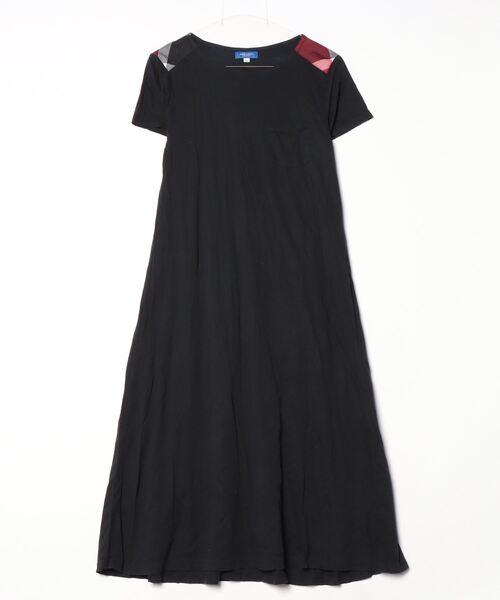 BLUE LABEL CRESTBRIDGE 半袖ワンピース 36 黒 BLUE LABEL CRESTBRIDGE