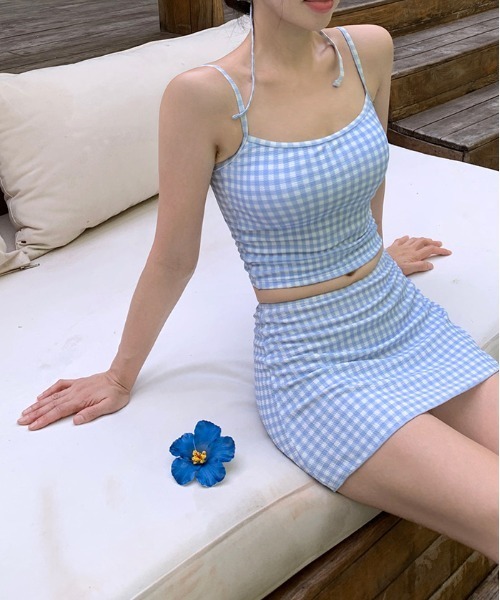 gossip!ロサンゼルス 水着 ギンガムチェック タンキニタイプビキニ