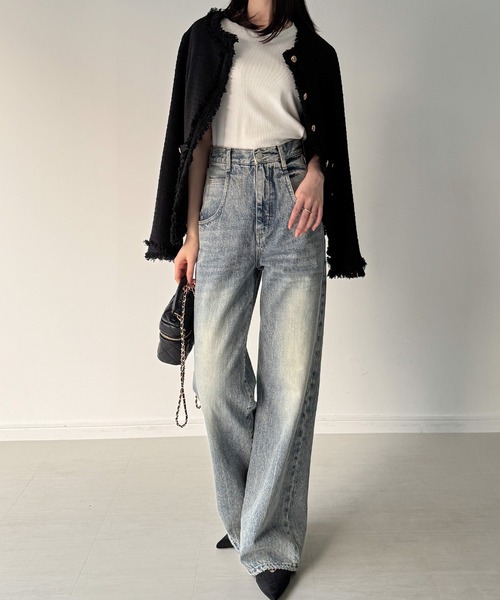 JUNOAH（ジュノア） ジャケット ノーカラージャケット 金ボタン