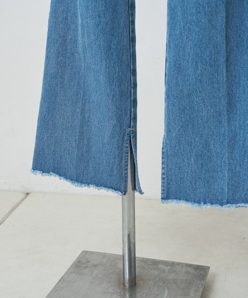 [one after another NICE CLAUP] повреждение обработка Denim брюки MEDIUM голубой женский 