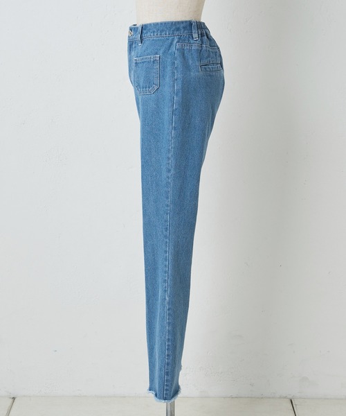 [one after another NICE CLAUP] повреждение обработка Denim брюки MEDIUM голубой женский 