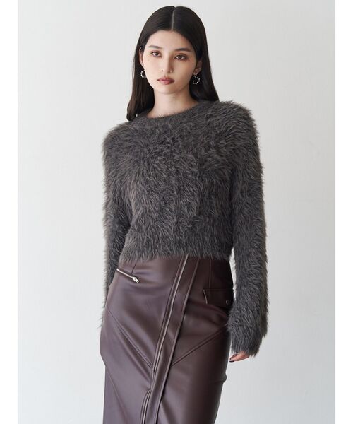 MURUA スカート ZIPスリットフェイクレザースカート : ZOZOTOWN