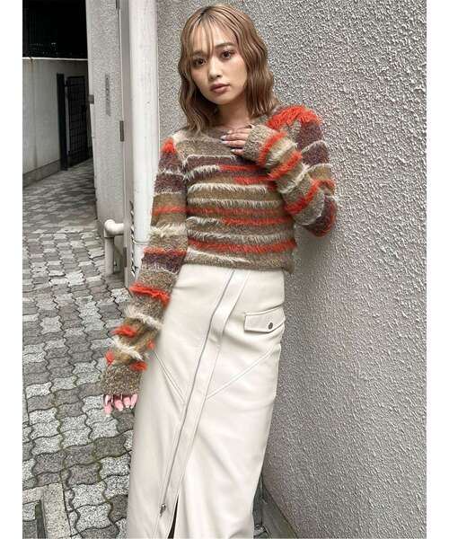 MURUA スカート ZIPスリットフェイクレザースカート : ZOZOTOWN