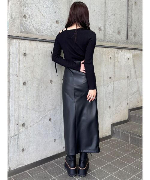 MURUA（ムルーア） スカート ZIPスリットフェイクレザースカート