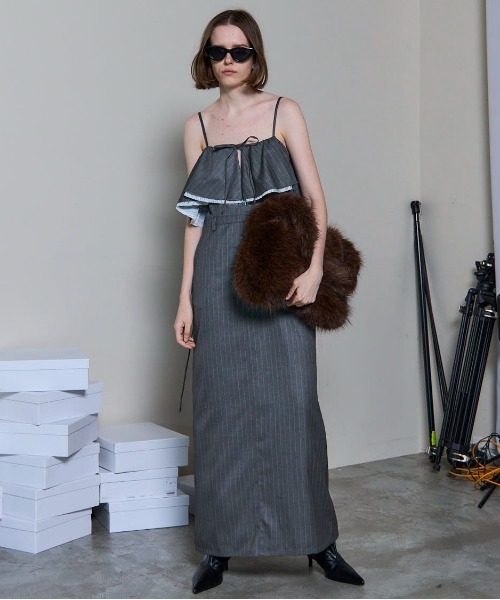 美品！メゾンスペシャル　ワンピース Lame Jacquard Volume Silhouette Dress/ラメジャガード