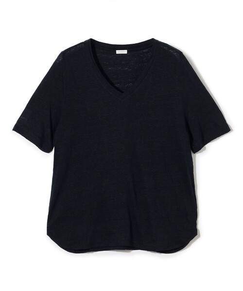 tシャツ リネンジャージー Vネックプルオーバー レディース