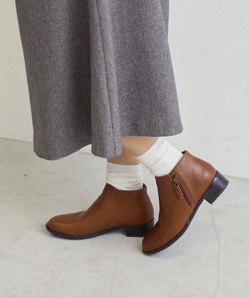 ブーツ 「WEB限定」「レイン対応」サイドファスナーショートブーツ レディース | ing | 10