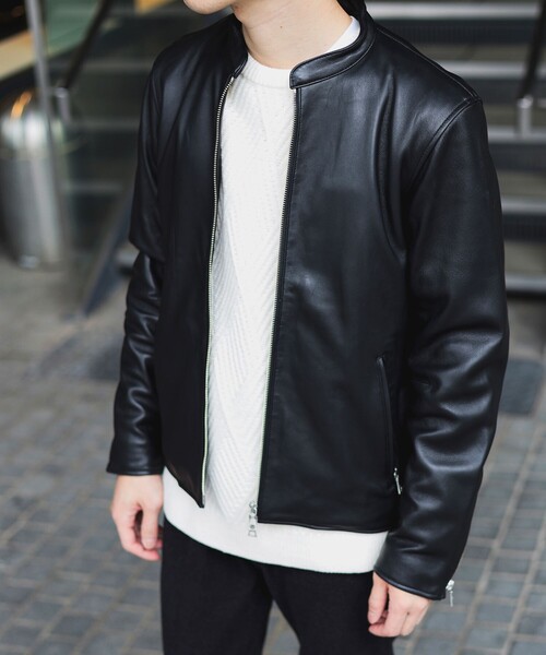 BEAMS HEART（ビームス ハート） レザージャケット MEDIUM ブラック