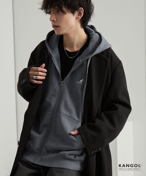 KANGOL（カンゴール） パーカー 別注 ロゴ ワンポイント刺繍
