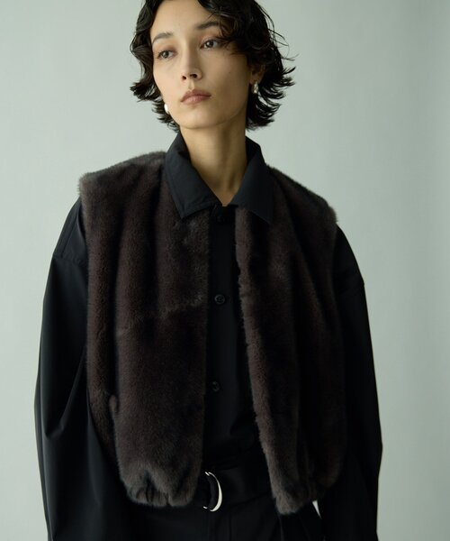 Drawing Numbers ベスト ジレ 「Drawing Numbers」ミンクエコファー