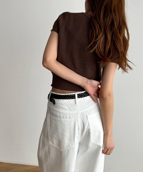 CANAL JEAN（キャナルジーン） 半袖ニット ONE SIZE ブラウン