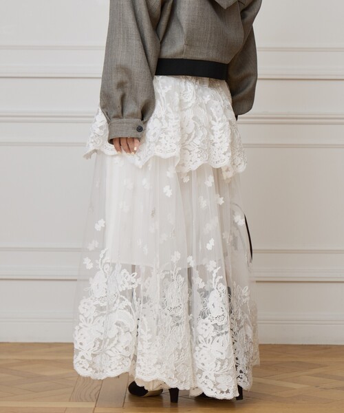 IENA LA BOUCLE（イエナラブークル） スカート チュールレース