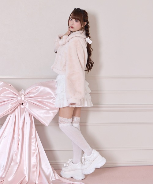 Honey Cinnamon（ハニーシナモン） コート アウター ビジュー衿エコ