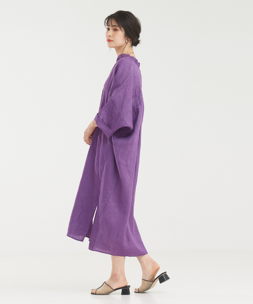 「abahouse mavie」 7分袖ワンピース フリー ダークベージュ レディース_画像8
