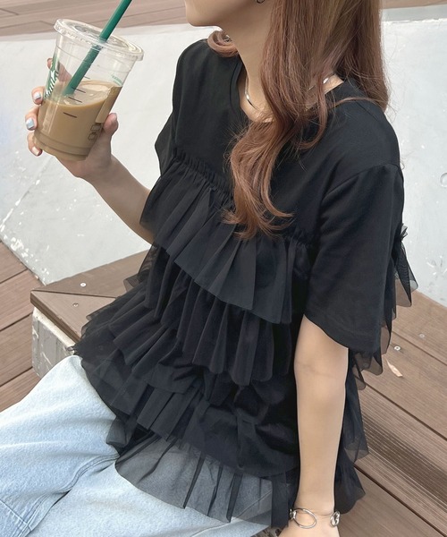 「Futier land」 半袖カットソー FREE ホワイト レディース_画像3