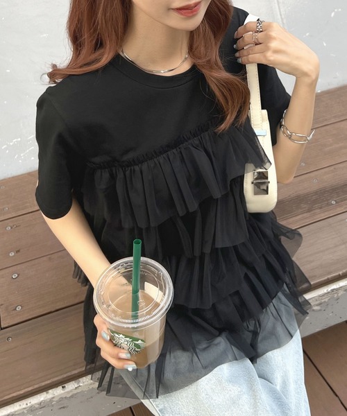 「Futier land」 半袖カットソー FREE ホワイト レディース_画像4