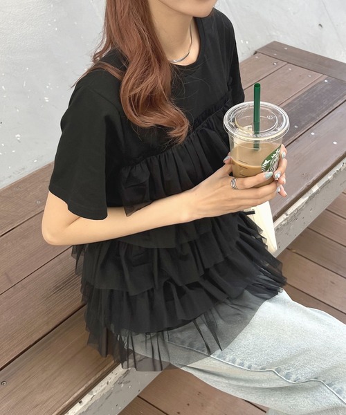 「Futier land」 半袖カットソー FREE ホワイト レディース_画像5