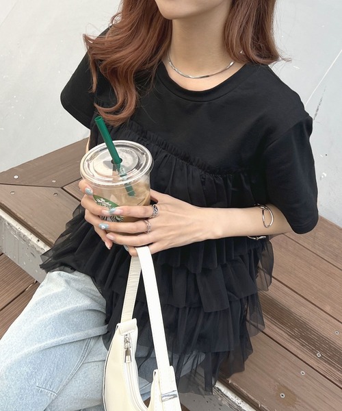 「Futier land」 半袖カットソー FREE ホワイト レディース_画像6