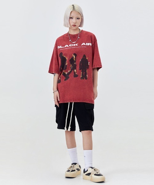 「Ressaca」 「alackair」半袖Tシャツ M レッド メンズ_画像4
