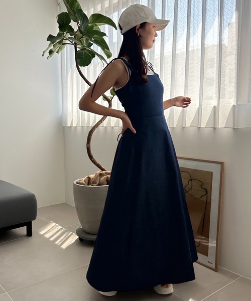 「one after another NICE CLAUP」 キャミソールワンピース MEDIUM ブラック レディース_画像7