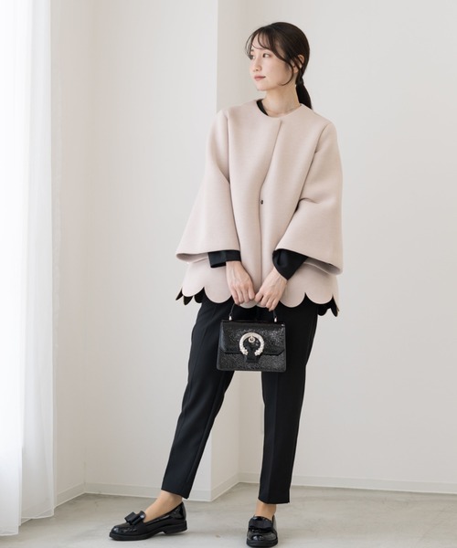 ［新品未使用］Neigeネージュ　コート Neige（ネージュ） ノーカラーコート コート スカラップAライン