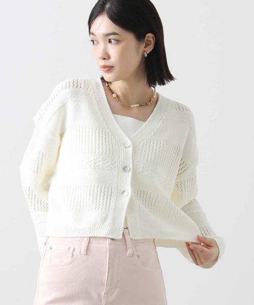 「Gready Brilliant」 「favori」ニットカーディガン 38 ネイビー レディース_画像6