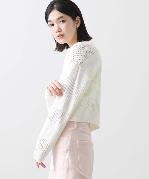 「Gready Brilliant」 「favori」ニットカーディガン 38 ネイビー レディース_画像7