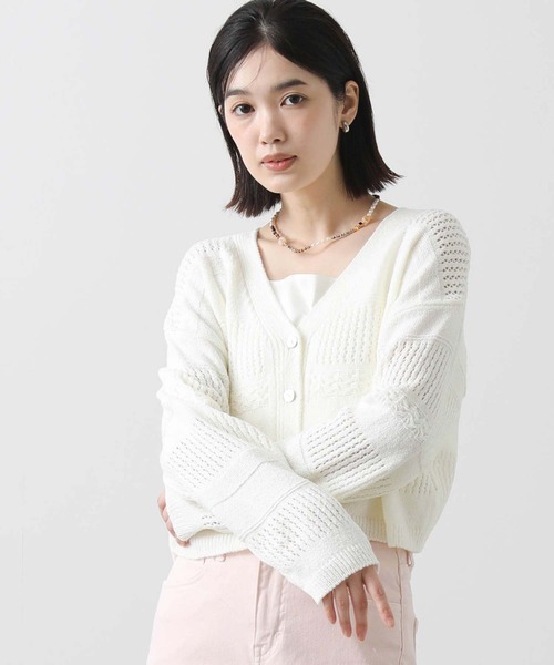 「Gready Brilliant」 「favori」ニットカーディガン 38 ネイビー レディース_画像9