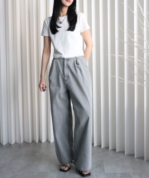 PEOPLESENSEワイドレッグデニムパンツ グレー PEOPLESENSE DENIM JEANS – peoplesense
