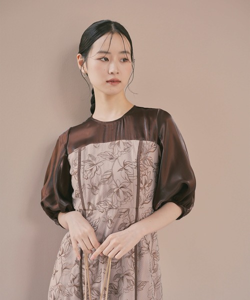 kaene（カエン） ワンピース パイピングレース切り替えドレス「結婚式