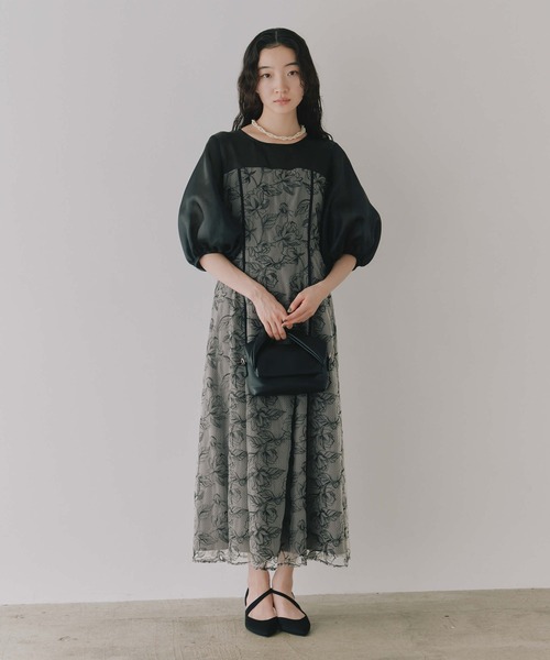 kaene（カエン） ワンピース パイピングレース切り替えドレス「結婚式