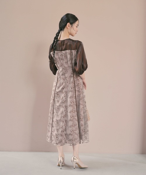 kaene（カエン） ワンピース パイピングレース切り替えドレス「結婚式