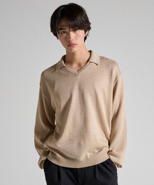 Parts Lab. セーター ニット 「Parts Lab.」Metallic Knit Polo Shirt