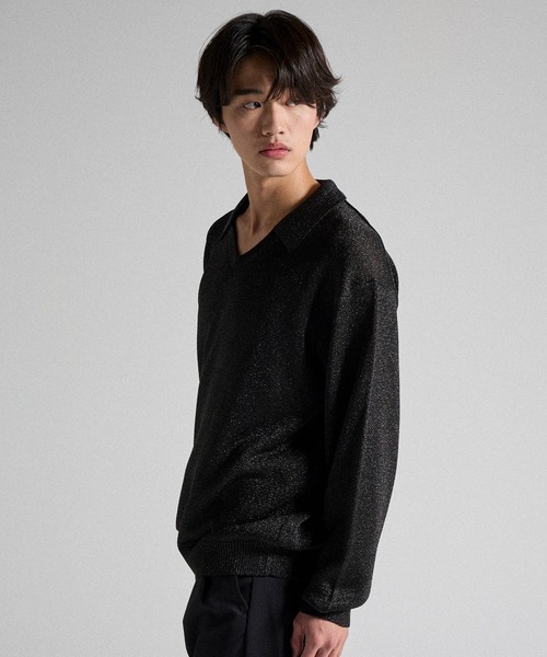 Parts Lab. セーター ニット 「Parts Lab.」Metallic Knit Polo Shirt