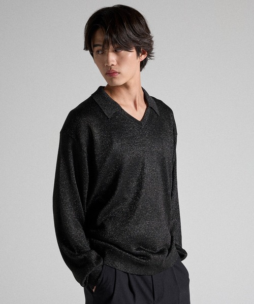 新品未使用♡LA FETICHE ニットポロシャツ Parts Lab. ポロシャツ 「Parts Lab.」Metallic Knit Polo Shirt