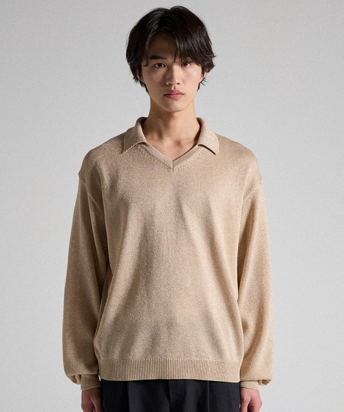 Parts Lab. ポロシャツ 「Parts Lab.」Metallic Knit Polo Shirt