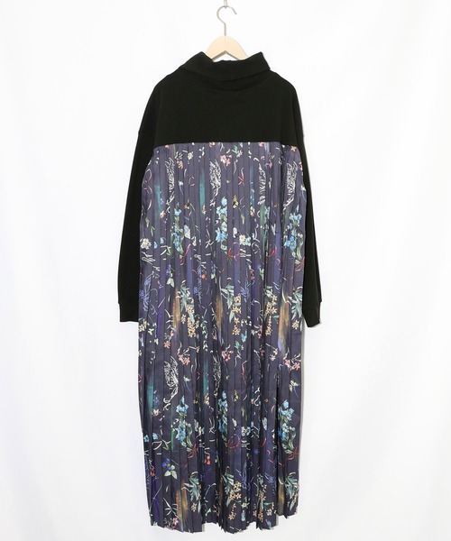 iS ScoLar（イズスカラー） ワンピース 553274：花柄素材切替