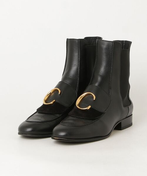 Chloé ブラックショートブーツ Chloe（クロエ） ショートブーツ 39 ブラック レディース : ZOZOTOWN