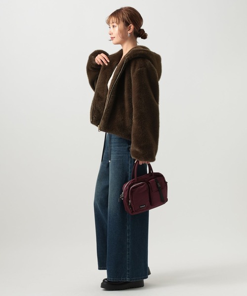 ブルゾン アウター 「トレンドアイテム」ファーフーディーブルゾン レディース