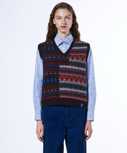 RRL フェアアイル柄　ニットベスト　Mサイズ DOUBLE STANDARD CLOTHING（ダブルスタンダードクロージング） ベスト