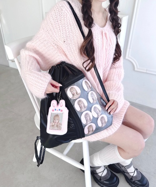 Loueme デイバック リュック クリアポケットメタリックナップサック