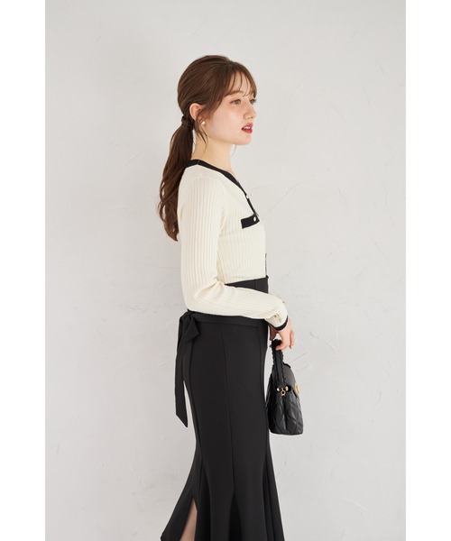 トッコトコ tocco closet（トッコ クローゼット） 7分袖ニット M ダークブラウン