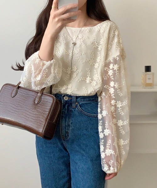 「LAUIR」 長袖ブラウス MEDIUM アイボリー レディース_画像3