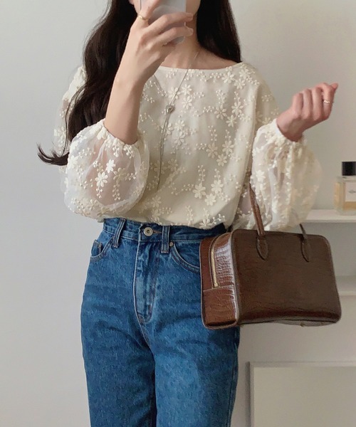 「LAUIR」 長袖ブラウス MEDIUM アイボリー レディース_画像4