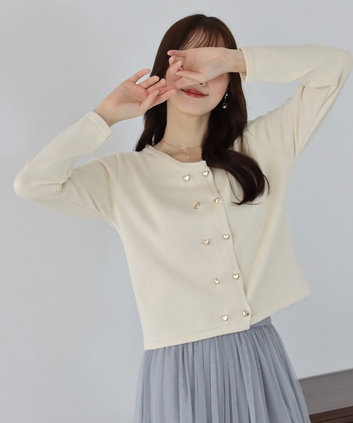「BLUEEAST」 7分袖ニットカーディガン MEDIUM ピンク レディース_画像5