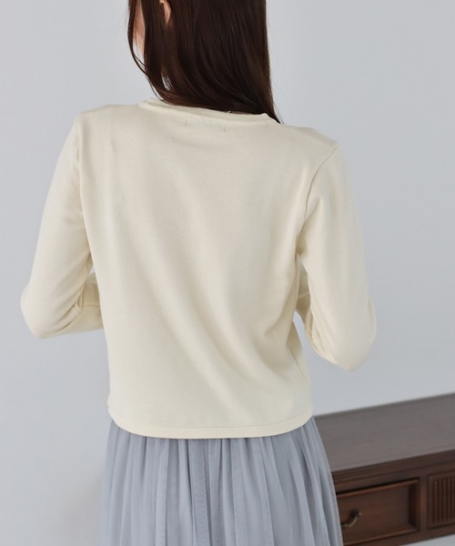 「BLUEEAST」 7分袖ニットカーディガン MEDIUM ピンク レディース_画像8