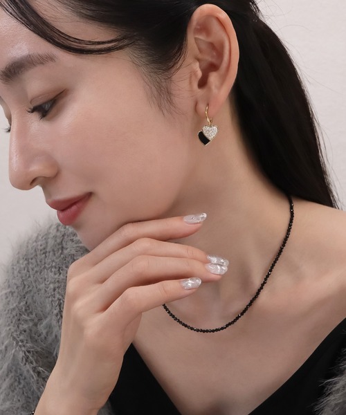 blackdia ocean（ブラックダイヤオーシャン） ピアス ダブルハート